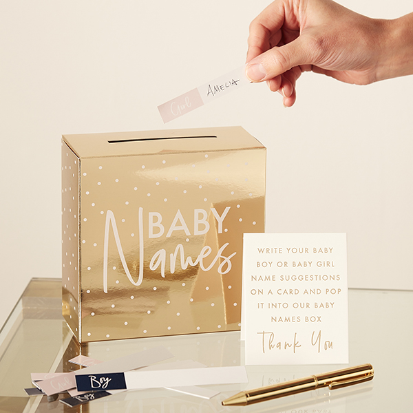 Babynamen-Box mit 60 Namenskärtchen