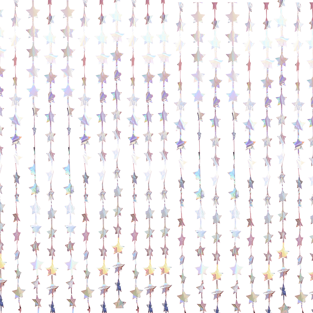 Schillernder Sternen-Vorhang aus Metallicfolie, 2,2m x 1,2m