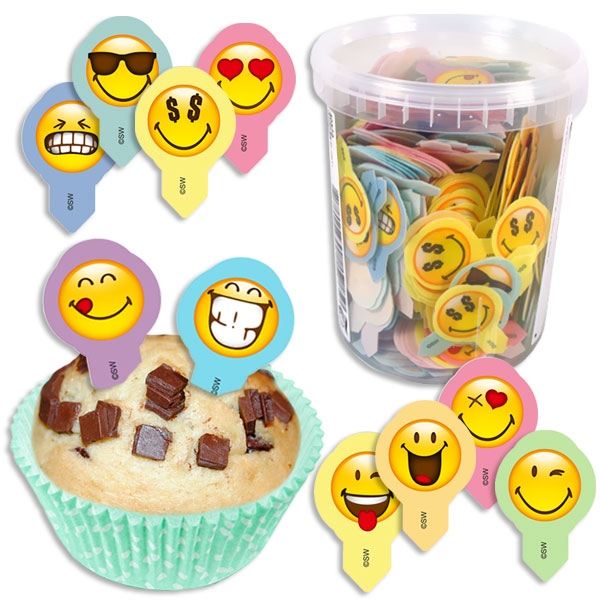Großpack Smiley Esspapier Picker, 600 Stk
