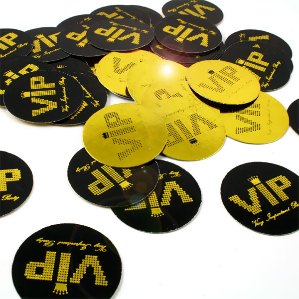 VIP Konfetti, toll glänzend, schwarz/golden, 3,5cm, 50 Teile, Pappe