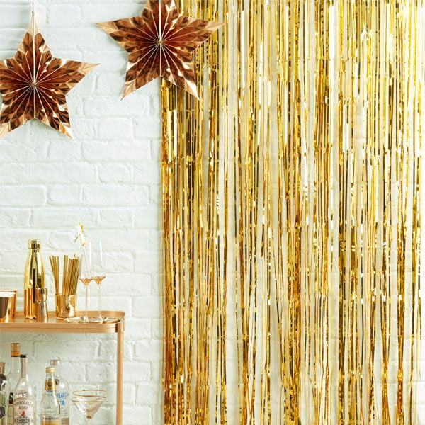 Metallic-Vorhang in gold, Foto-Hintergrund, 91cm x 2,44m