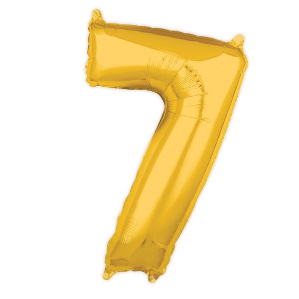 Zahl "7", Folienballon in gold, 43 x 66cm