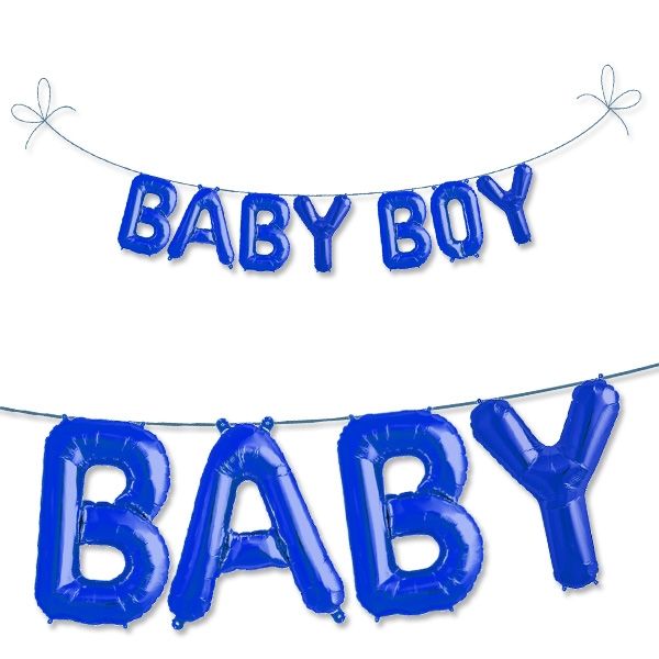 Mini Folieballonset Baby Boy in Blau zur Geburt eines Jungen, 2m x 33cm