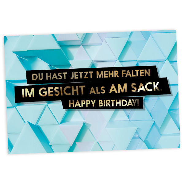 Geburtstagskarte Falten im Gesicht, 17,5cm x 12cm