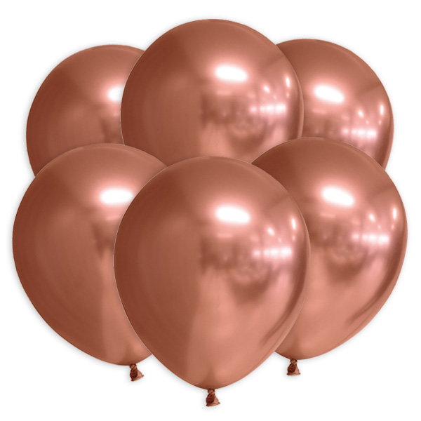 Kupferfarbene Luftballons mit Spiegeleffekt, 10 Stk., 30cm