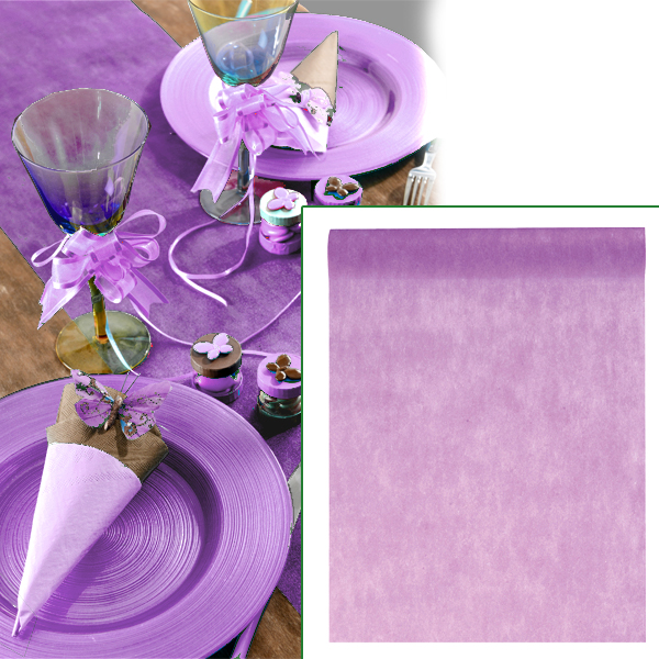 Tischläufer in Violett, festliche Tischdeko aus Vlies, 10m x 30cm