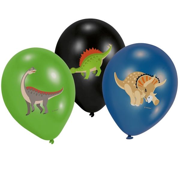 Dino Luftballons, 6er Pck, 27,5cm