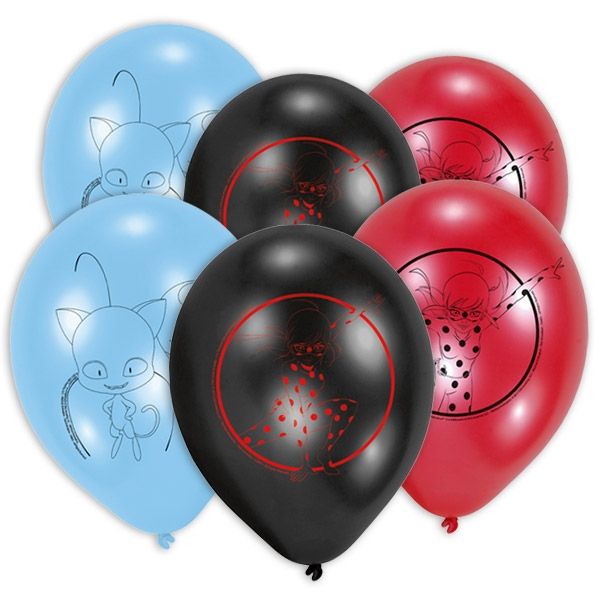 6 Latexballons "Miraculous", 22,8 cm/9"