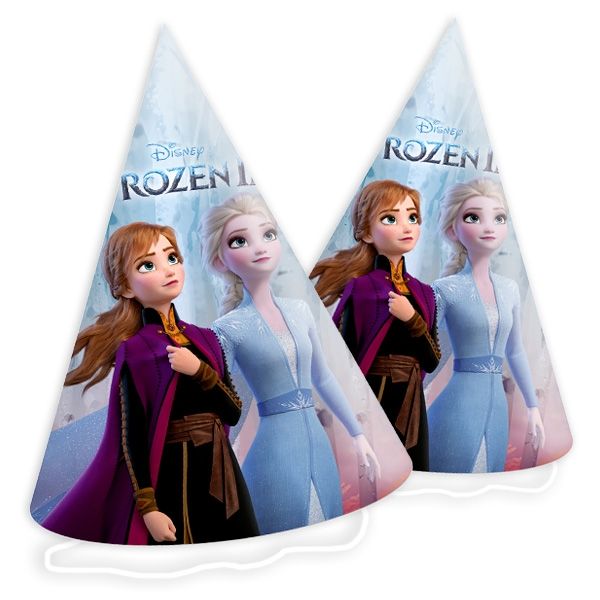 Frozen 2 - Partyhütchen, 6 Stk, mit Bändchen