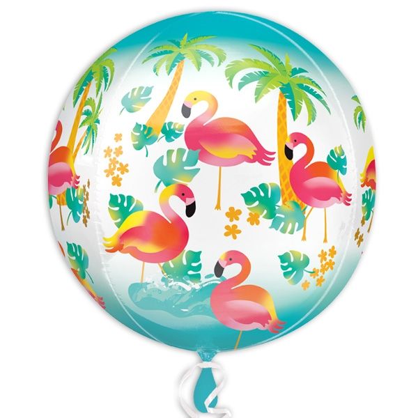 Flamingo Folienballon, kugelrund, Ø 40cm