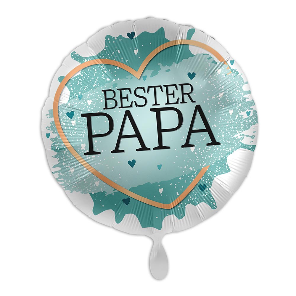 "Bester Papa", Motiv türkis, Folienballon rund Ø 34 cm