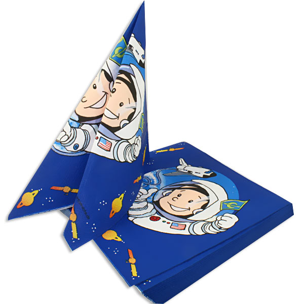 Astronaut Flo Tischdeko Set bis 8 Kinder, Weltall Party, 58-teilig