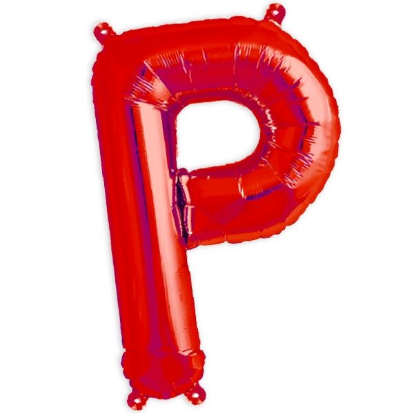 Folienballon Buchstabe P für Sprüche und Namen in Ihrer Partydeko, 41cm