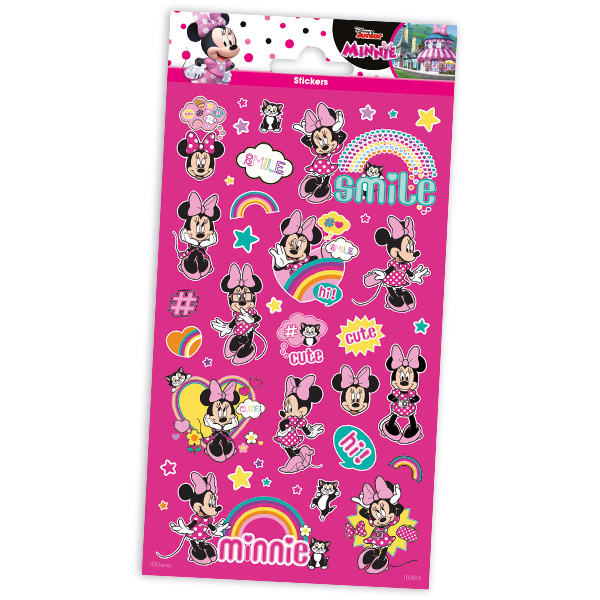 Glitzerstickerbogen "Minnie Maus" mit 29 Stickern