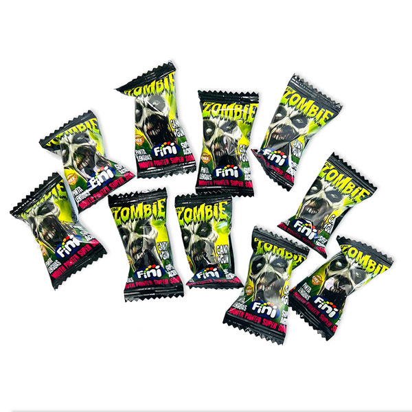 Zombie Zungenmaler 10er Pack Bonbons, grün & sauer, mit Kaugummi
