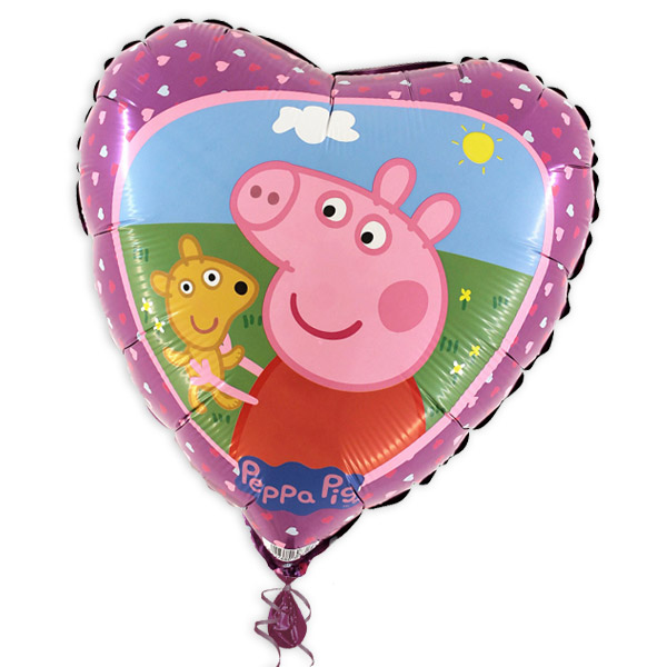 Folienballon in Herzform, Peppa Pig, 38cm x 39cm