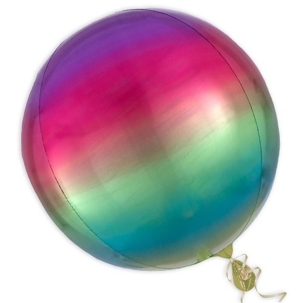 Orbz Folienballon "Regenbogen",verpackt,Ø38cm,Bubble Ballon