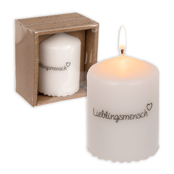 Motiv-Kerze "Lieblingsmensch" in Geschenkbox, 8cm