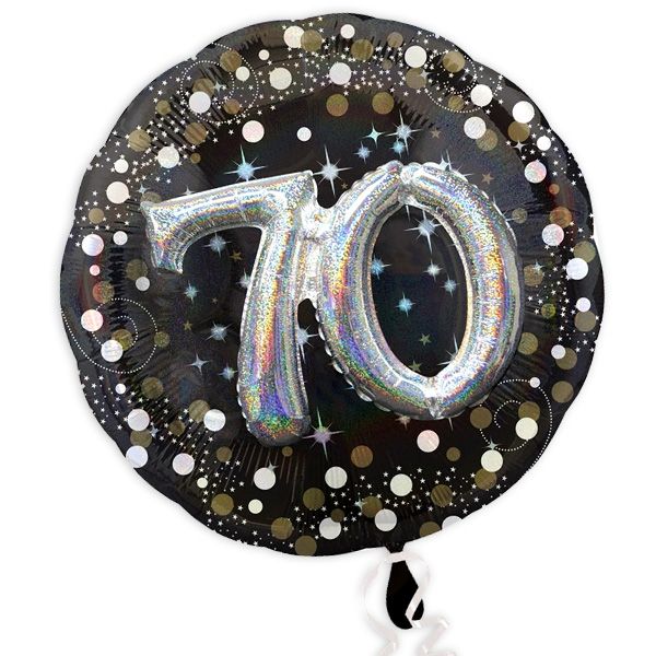 XXL Glitzer-Folieballon Set mit 3D Effekt zum 70. Geburtstag