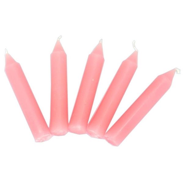 Kerzen für Geburtstagszüge 10 Stück, rosa Wachskerzen, je 8 × 1,3 cm