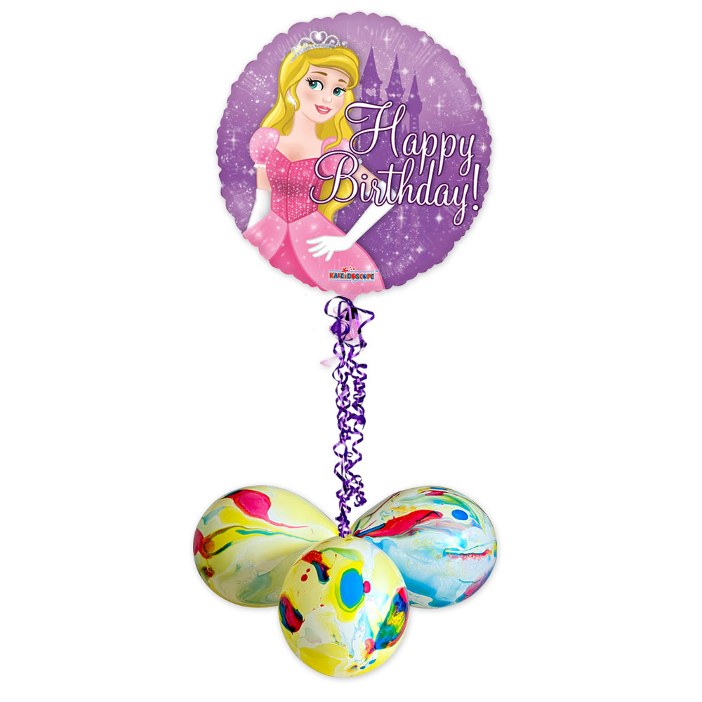 Ballongruß "Happy Birthday Prinzessin", Folienballon im Karton