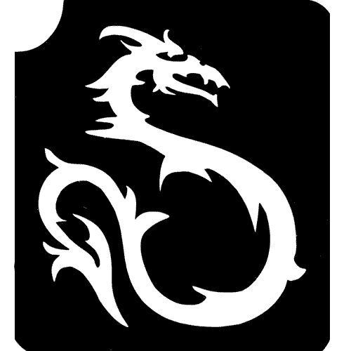 Schlängelnder Drache Tattooschablone,ideal f.Dragons Mottoparty 7,5cm