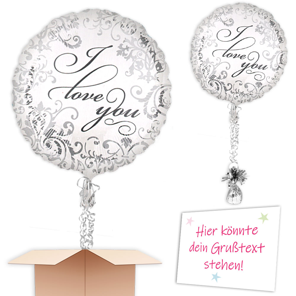 Liebesgruß zu Valentinstag verschicken, gefüllter Heliumballon