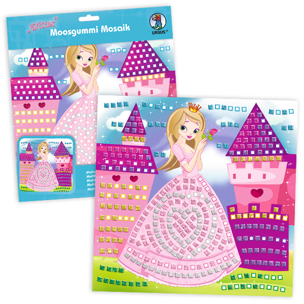 Moosgummi-Mosaik Bastelset Prinzessin mit Mosaik-Stickern & Aufsteller
