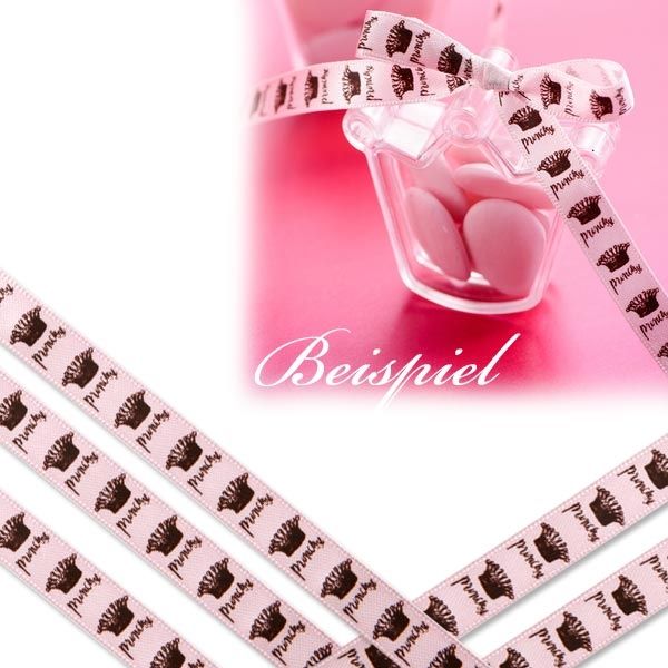 Prinzessin Schleifenband 10m rosa, Satinband mit Aufdruck Princess