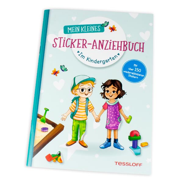 Mein kleines Sticker-Anziehbuch, Im Kindergarten
