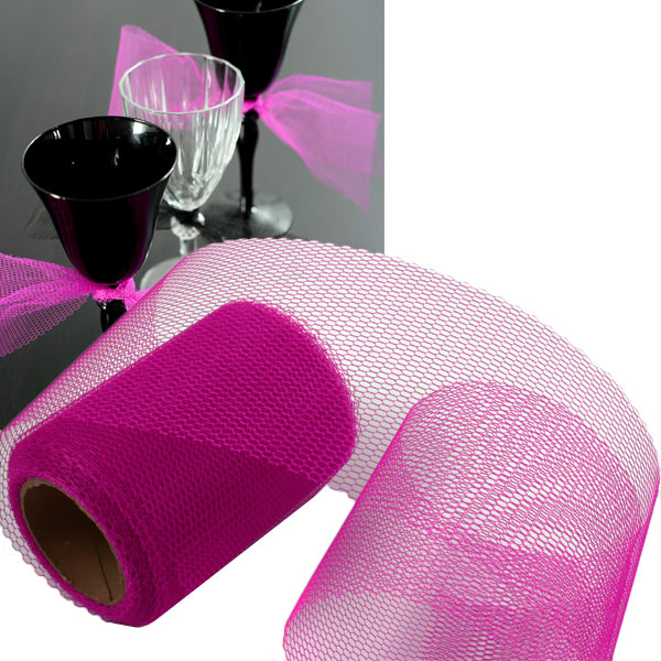 Tüllband in Pink 10m x 8cm aus Polyester für Schleifen u.a. Dekoideen