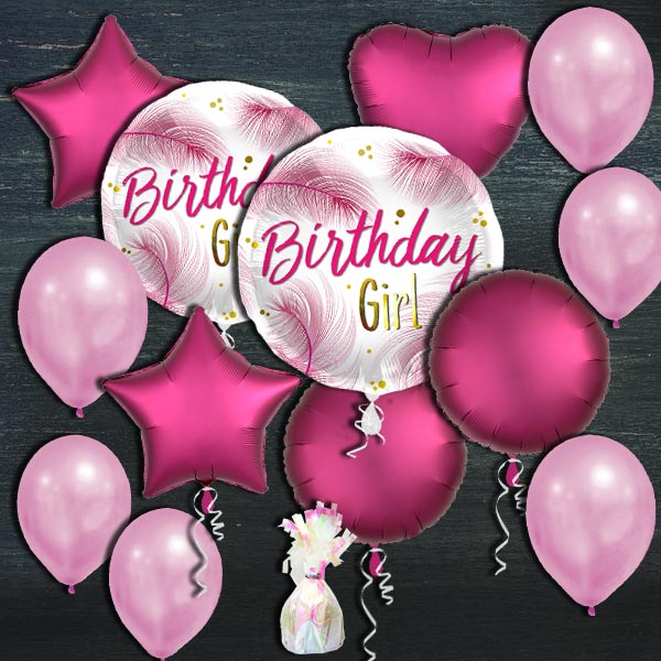Ballongas-Set "Birthday Girl", 30er Heliumflasche + Ballons