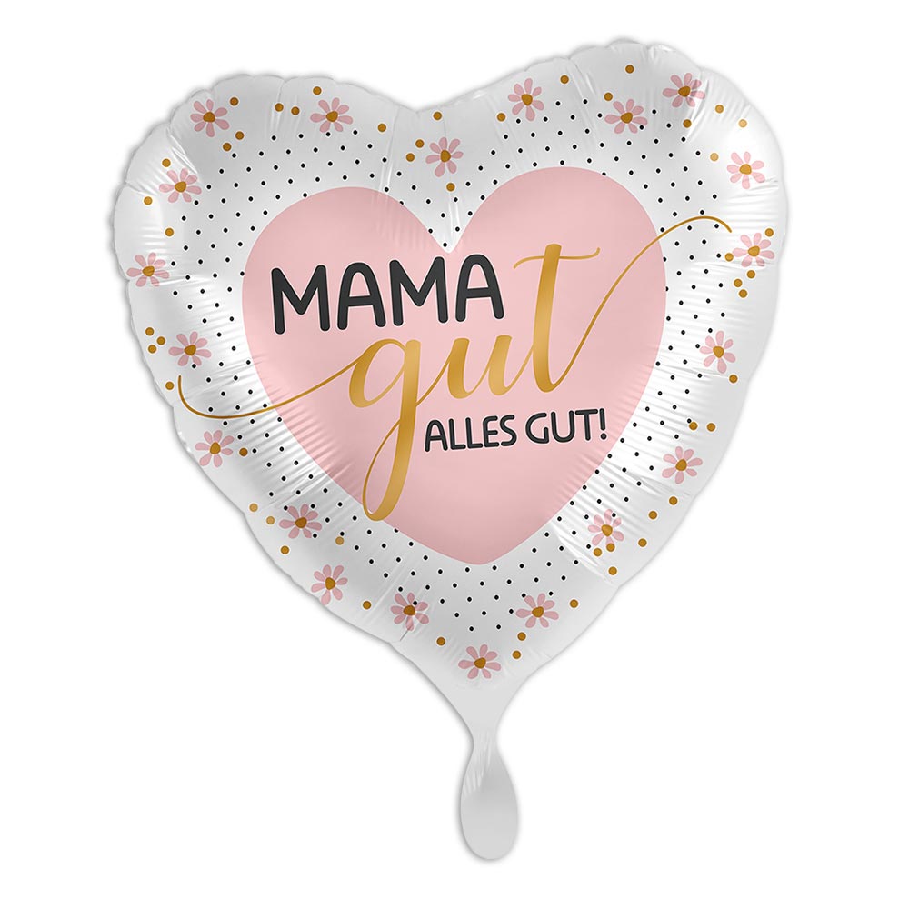 Mama Liebesgeständnis „Mama gut alles gut" mit Helium, Gewicht, Band