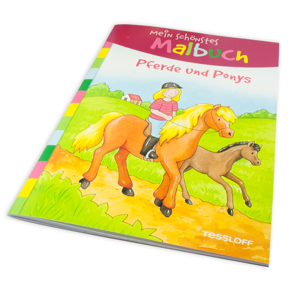 Malbuch Pferde und Ponys mit tollen Ausmalbildern, 32 Seiten