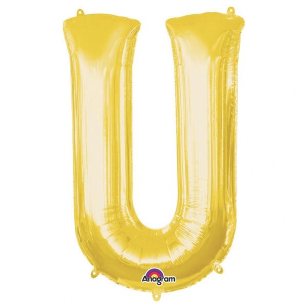 Folienballon Buchstabe "U" - Gold, 58 x 83 cm Folienballon Buchstabe "U" - Gold, 58 x 83 cm