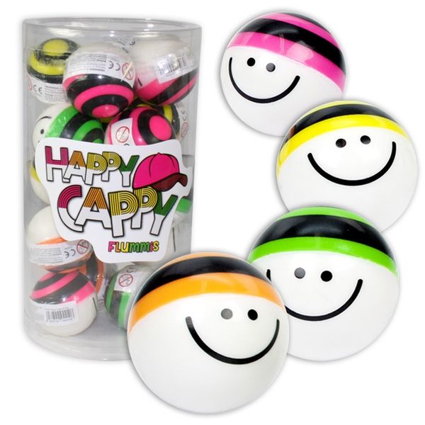 "Happy Cappy" Flummis, Springball mit Mütze, Großpack, 18 Stk.