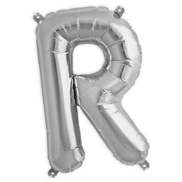 Folienballon Buchstabe R, 41 cm, für personalisierte Deko mit Namen etc.