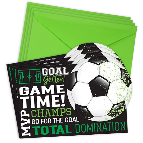 Fußball Einladungskarten im 8er Pack inkl. Umschläge