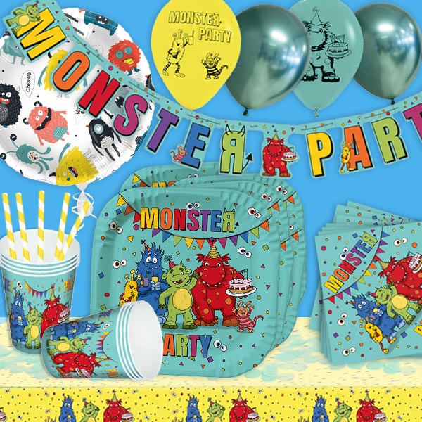 Monster Partyset, 67-teilig für 8 Kids