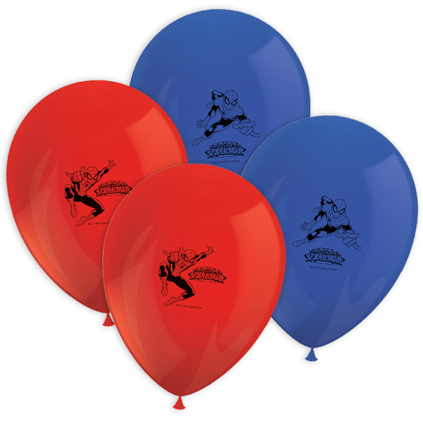 Luftballons "Spiderman", 8 Stk., 30cm