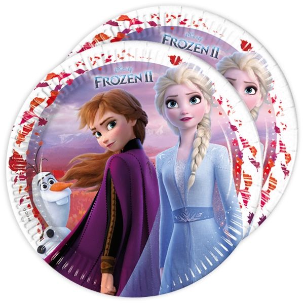 Frozen 2 - Teller, 8 Stk, 23cm, mit Anna, Elsa und Olaf