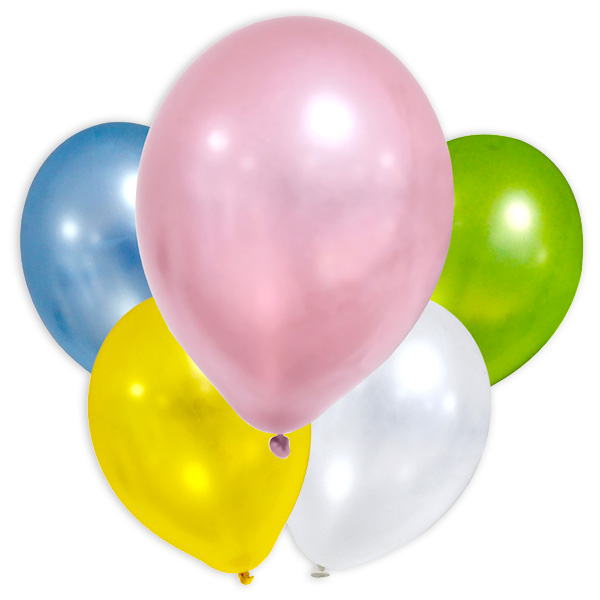 Bunte Metallic-Ballons, 8 Stk., 20cm