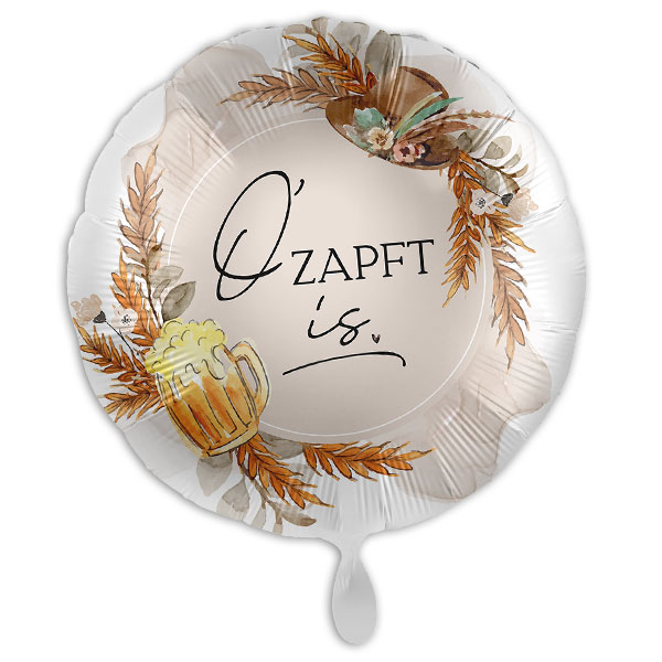 Folienballon mit Motiv "O 'zapft is!", Ø 34cm