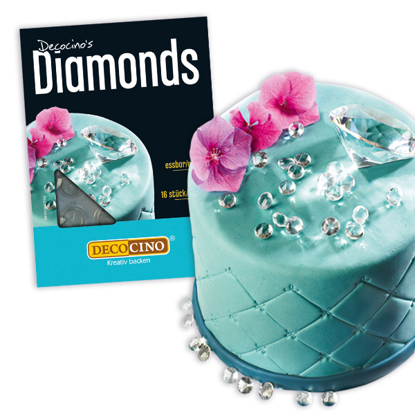 Essbare Diamanten aus Isomalt, 16 Stück