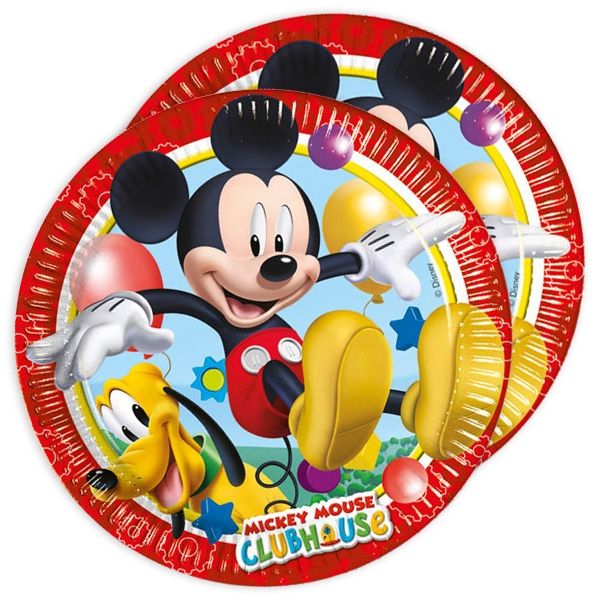 Mickey Maus Partyteller, 8er, Pappe, 22,5cm