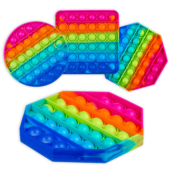 Fidget Pop Toy, Geometrische Formen, Regenbogen-Design, 1 Stück
