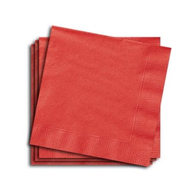 Papierservietten in Rot, 25cm, 20 Stk., einfarbige Servietten für alle Partys
