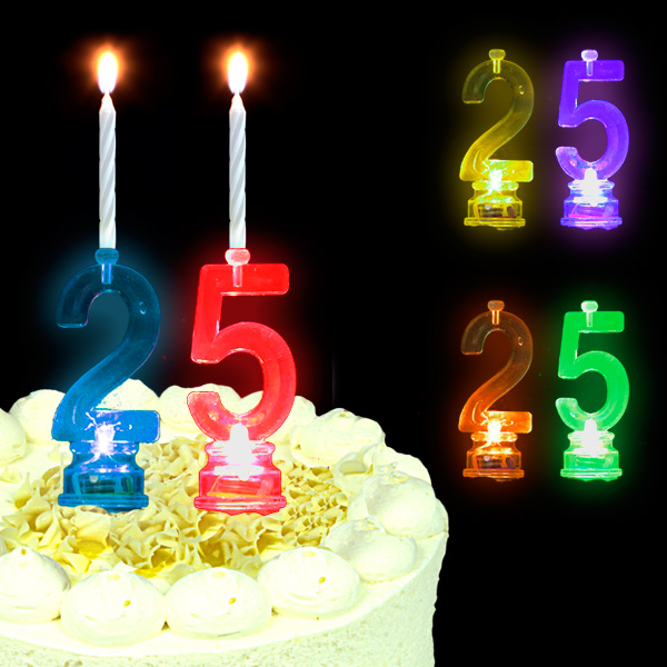 Blinkende Geburtstagszahl 25 für Silberhochzeit oder 25. Geburtstag