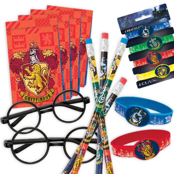 Harry Potter Mitgebselset für 8 Kids 32-teilig, Brillen, Armbänder und Bleistifte