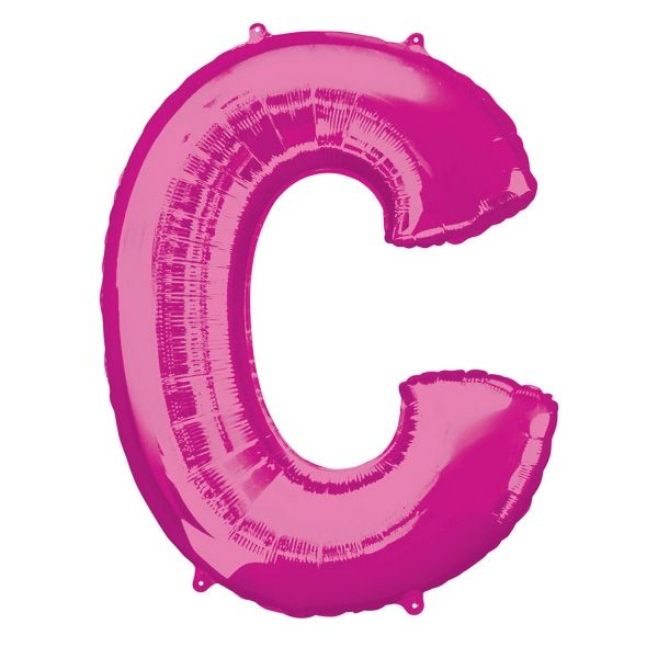 Folienballon Buchstabe "C" - Pink, mit Ösen zur Befestigung, 81 × 63cm
